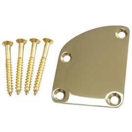OVSAL Guitar Neck Plate Neck Joint Plate Curved Neck Plate Electric Guitar Part Replacement for Telecaster Neck Tele Neck Strat Neck Stratocaster Neck Bass Neck Gold