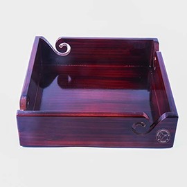Premium Massivholz dunkles Hartholz, tragbar, 4-Wege-Garnschale, Tablett, Halter zum Stricken, Häkeln, Geschenk-Set, Hind Handicrafts (25,4 x 25,4 x 6,3 cm, Teakbraun)