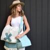 Pelli Crossbody Canvas LUNCH Cooler Bag with Shoulder Strap, Blue