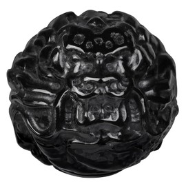 KYEYGWO Carved Crystal Dragon Statue Healing Animal Figurine Sculpture Chinese Feng Shui Ornament for Home Office Desk Decor, Black Obsidian
