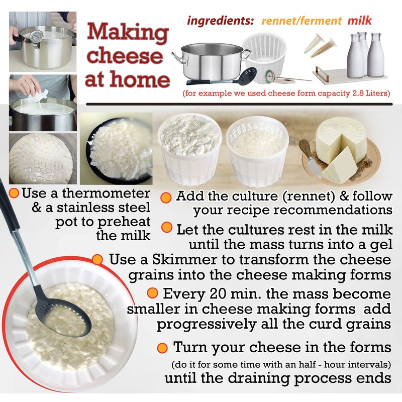 11 pcs Cheese Making Kit Beginners - Soft Cheese Molds