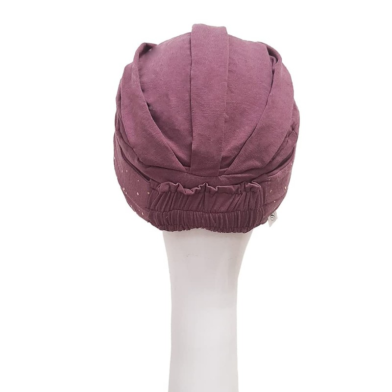 CAREBELL Chemotherapy Turban Elegance Malva Gold Bamboo for Hair Loss