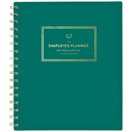 AT-A-GLANCE Planner 2025-2026 Academic, Simplified by Emily Ley, Weekly & Monthly, 7" x 8-3/4", Medium, Monthly Tabs, Green (EL40-805A-26)