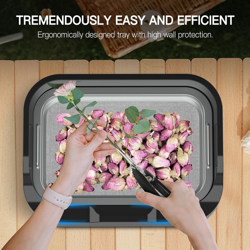 somwherr Tray with Replaceable 150 Micron Screen, Brush, 2 Scissors