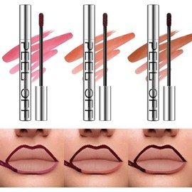 LANGMANNI Juego de 3 colores de delineador de labios de larga duración que se despegan, delineadores de labios mate resistentes al agua y a manchas pa