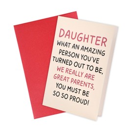 Daughter Birthday Card, 7.09x4.72in Greeting Cards Birthday Daughter with Envelope Thick Paper Encouragement Cards Birthday Card for Daughter from Mom and Dad