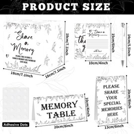 gisgfim 56 Pcs Share a Memory Cards Funeral Memory Cards Box Memory Table Signs Funeral Decorations Memorial Cards with Signature Pen for Funeral Favor Celebration of Life, Memorial Service, Birthday