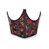 Lavish Red Roses Satin Open Cup Waist Cincher (Medium)