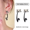 Punk Cat Jacket Earrings Black Cat Tail Stud Earrings 3D