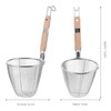 HOLIDYOYO Mesh Pasta Strainer Basket with Wooden Handle, Stainless Steel