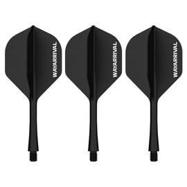 WayArrival 3pcs Black PP Integrated Dart Flights and Shafts | 2BA Thread Compatible, Mid-Weight Molded Design for Pro-Level Stability & Speed