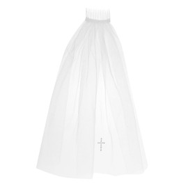 FRCOLOR 1 x Schleier zur Erstkommunion, weißer Brautschleier mit Kamm, Haarschmuck für Mädchen