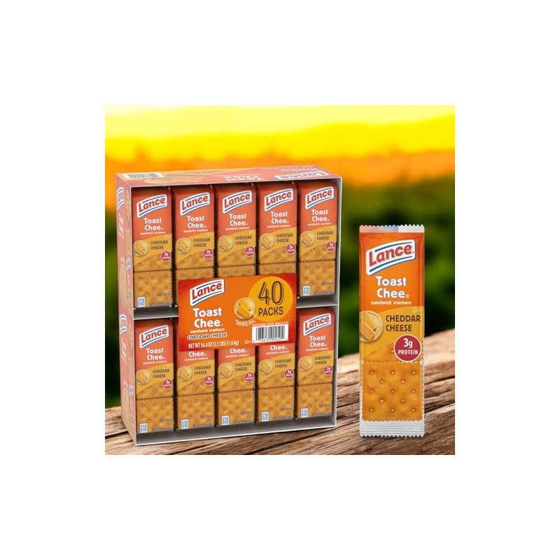 Lance Snack Crackers – Cheddar Cheese Sandwich Crackers – 40