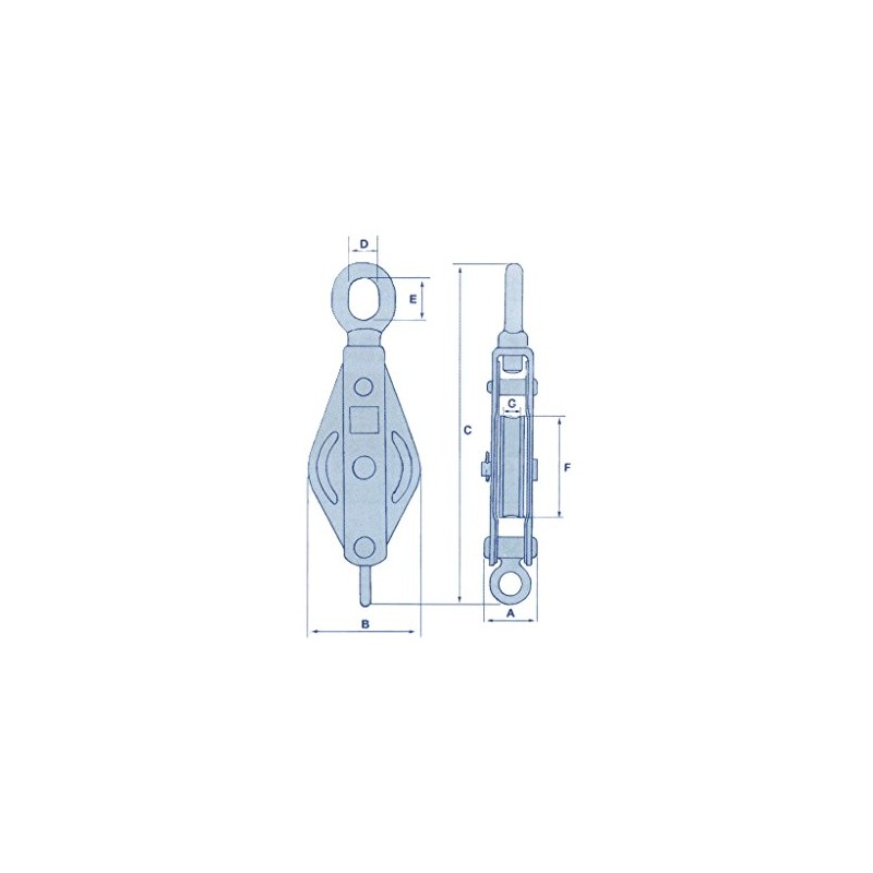Stainless Steel Single Pulley Block Swivel Eye 32MM for 9MM
