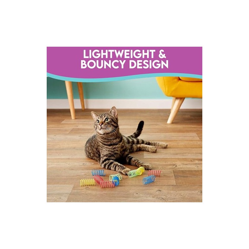 Ethical Thin Colorful Springs Juguete para Gato, Paquete de 10
