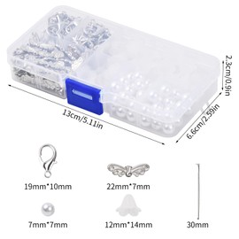 50 Guardian Angel Making Sets - Pearl Angel Crafts, Pendant Beads Angel Craft Set, DIY Craft Set for Wedding, Christening, and Guardian Angel Charms Pendant, Stainless Steel