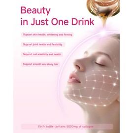 Anti-Aging 10,000mg Korean-Beauty Pomegranate Marine Collagen Drink, Liquid Collagen for women, French Hydrolyzed Collagen, Skipjack Elastin Peptide, Supports Skin, Less Wrinkles, 0 Additives (2 Pack)