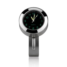 Motorcycle Handlebar Clock, 7/8'' Universal Waterproof Aluminum Alloy Handlebar Quartz Watch with Night Vision Function Fit for Motorcycles Scooters Bicycles