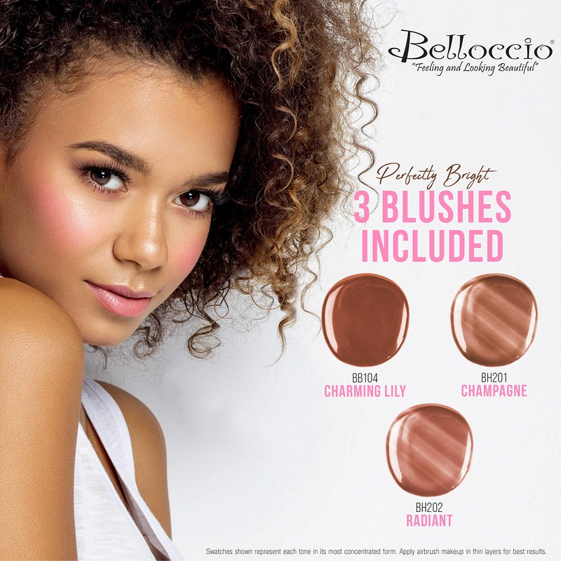 Belloccio Professional Beauty Airbrush Cosmetic Makeup System with 4 Medium