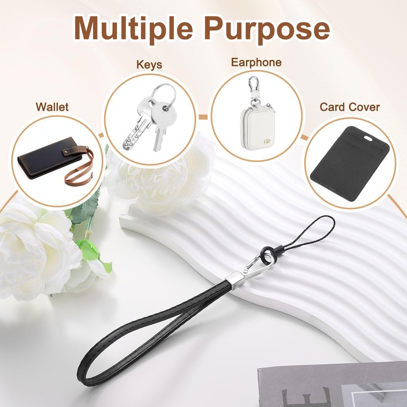 sourcing map Smooth Leather Wristlet Strap, Prevent Drop Wrist Lanyard