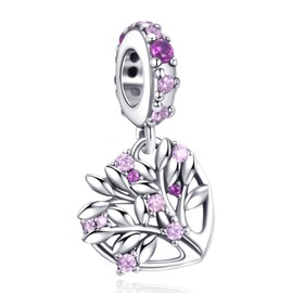 Annmors Love Animals Charm Pendant S925 Sterling Silver Bracelet Bead with Cubic Zirconia for European Bracelets Necklace, Mother's Day Jewellery Gift Christmas for Men and Women, Silver, Cubic