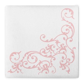 Napkins "Pomp" Airlaid Pack of 50 Rose / White