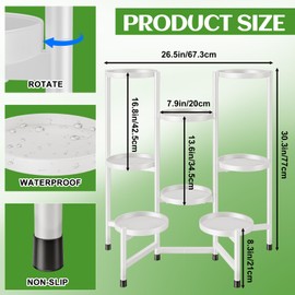 KHayRovies 8 Tier Plant Stand Indoor Tall, Tiered Plant Stands Outdoor for Multiple Plants, Corner Metal Folding Flower Display Holders Rack Shelf for Living Room Balcony Garden, Cream White