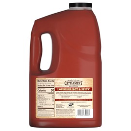 Cattlemen's Louisiana Hot & Spicy BBQ Sauce, 1 gal - One Gallon Container of Spicy Barbeque Sauce Made with Ripe Tomatoes, Best on Shrimp, Chicken Tacos, Meatballs and More