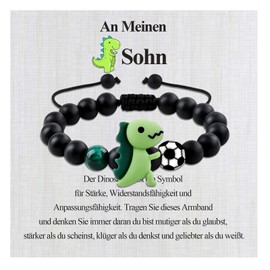 BOCHOI Jungen Fußball Dinosaurier Armband, Jungen Fußball Dinosaurier Geschenk für Jungen, Fußball-Armband für Jungen Teenager,8 Jahre alt Jungen Geburtstag Geschenk Erwachsene Freundschaft Armband