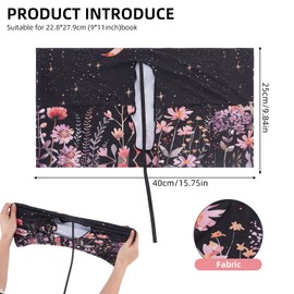 NICENEEDED Star Flowers Stretchable Book Cover, Moon Style Book Sleeve, Stretchy Book Protector Elastic Book Wraps Washable Protective Book Case Suitable Fit Most Hardcover