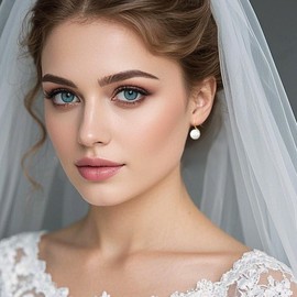 Classic Pearl Drop Earrings, Gold-Plated Hook, White Round Pearls, Lightweight