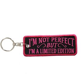 Hot Leathers Unisex-Adult Key Chain Patch I'm Not Perfect (Black, 2" x 4")