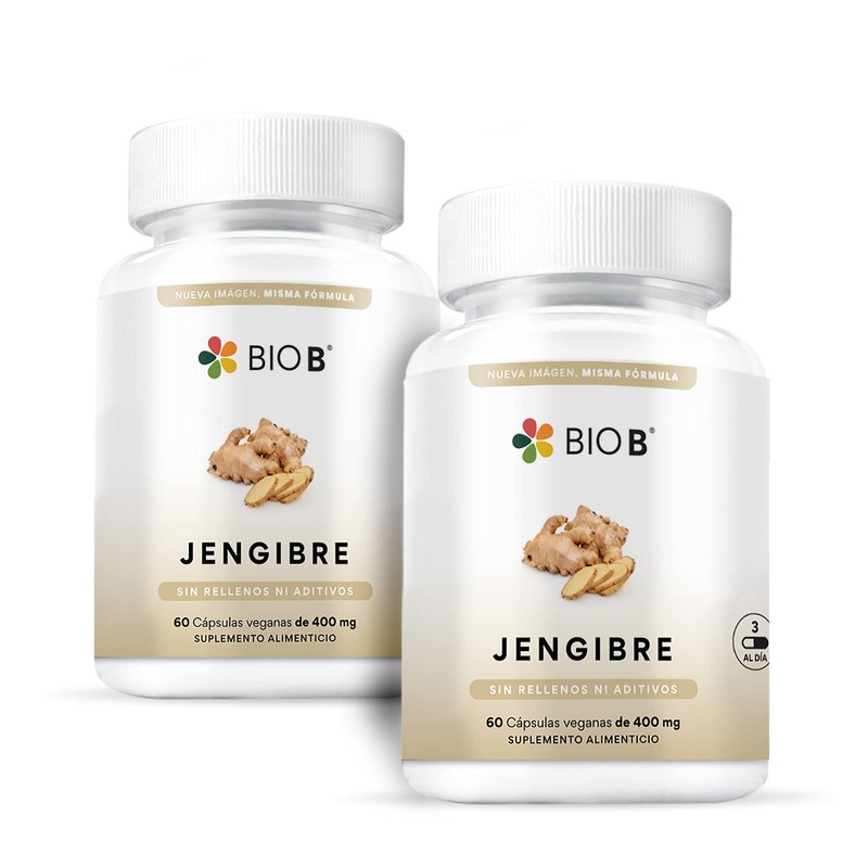 Bio B Jengibre 2 Pack de 60 cápsulas veganas cada