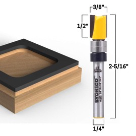 Yonico Router Bits Pattern Bit Flush Trim 3/8-Inch Diameter 1/4-Inch Shank 14122q