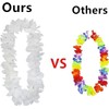 YIKANGHENG 4 Pcs White Artificial Flowers, Hawaiian Leis for Party,