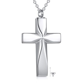 ONEFINITY Cross Urn Necklace For Ashes 925 Sterling Silver Cross Ashes Necklace Memorial Cremation Jewellery for Ashes For Women Men