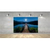 Moonlight Lake Pier Custom Designed Wallpaper Peel and Stick 10x10