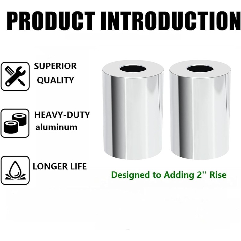 VPZMT 2'' Rise Handlebar Risers Extension 1-1/4'' Handlebars Spacers for