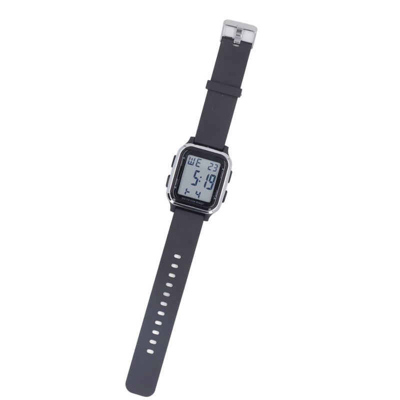 Digital Watch EL Backlit Waterproof Multifunctional Stylish Square Watch for
