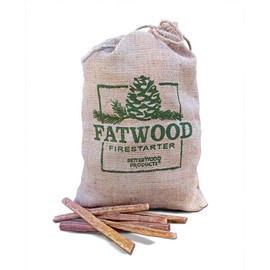 Wood Products 9908 Fatwood Burlap Bag, 8 Pounds