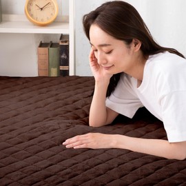 Home COCCI Bed Pad, Single, Winter [Warm with Superb Flannel] Bed Pad, Warm, Bed Sheet, Microfiber, Washable, Brown, 39.4 x 78.7 inches (100 x 200 cm), Warm