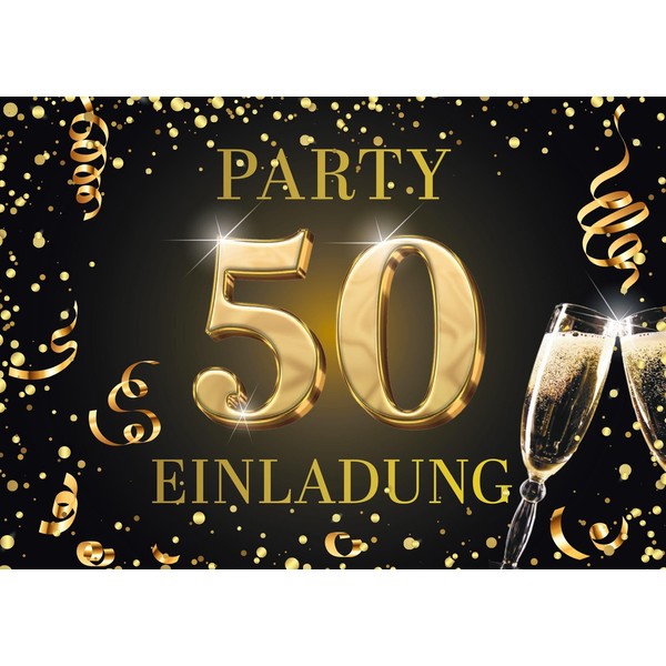 Edition Colibri 50th Birthday Invitations Pack of 10 A6 Card