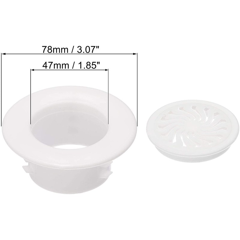 2-Pack Round Plastic Vent Round Vent Cover, Plastic Adjustable Air