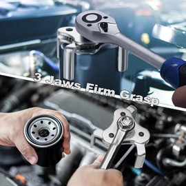 Thsakzo Oil Filter Wrench, Universal Oil Filter Wrench, Oil Filter Removal Tool, Oil Filter Wrench 3-Arm Oil Filter Spider, Oil Filter Puller Special Tool, Oil Filter Wrench Oil Change Tool