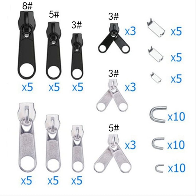 Zipper Repair Kit Zipper Replacement 85 Pieces with Zipper Install
