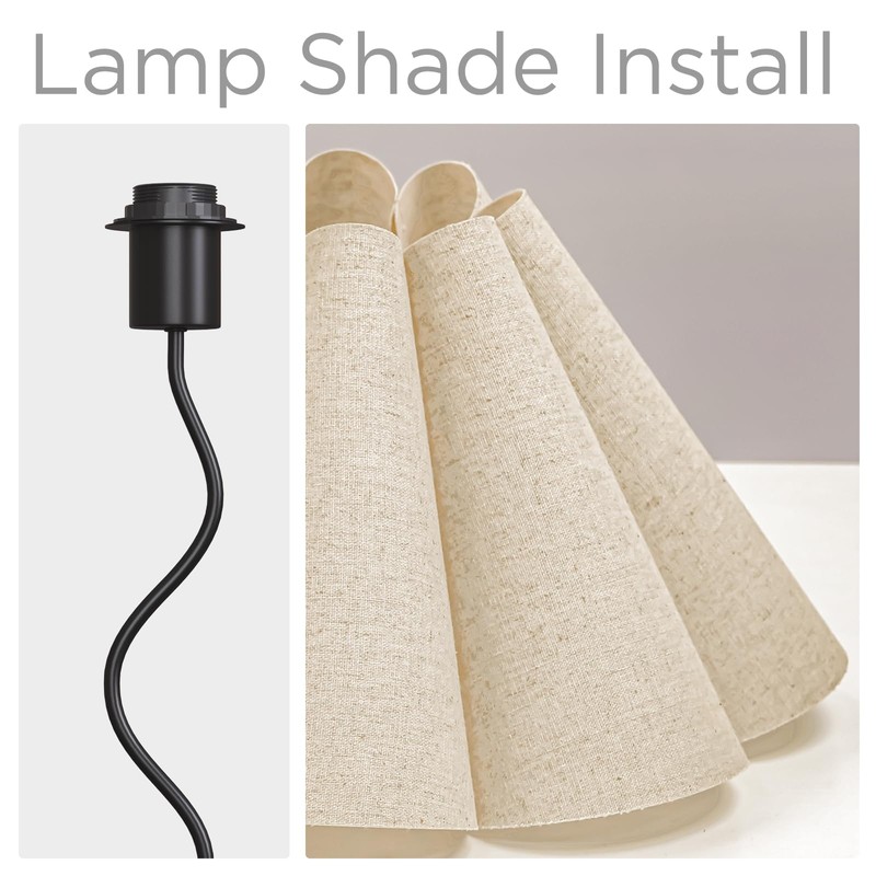 KUNJOULAM Small Table Lamp, Bedside Nightstand Lamp with Umbrella Form