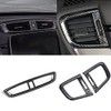 3PCS Carbon Fiber Texture Central Side Dashboard Air Vent AC