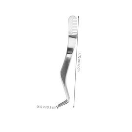 FRCOLOR 2pcs Precision Curved Eyelash Tweezers Comb Professional Stainless Steel Lash Applicator Tool for Easy False Lashes and Extensions Application Portable Makeup Essential