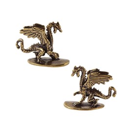 NOIAFZY 2Pcs Brass Dragon Winged Dragon Brass Ornaments Made of Old Bronze Micro Carved Tea Pet Ornaments