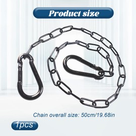 Gate Chain Lock, 20 Inch Stainless Steel Hanging Chains with Double-Ended Carabiners, Padlock for Pet Cages Farm Gate Link Chain Latch Chain, Outdoor Fences, Goat Cow Corral Supplies